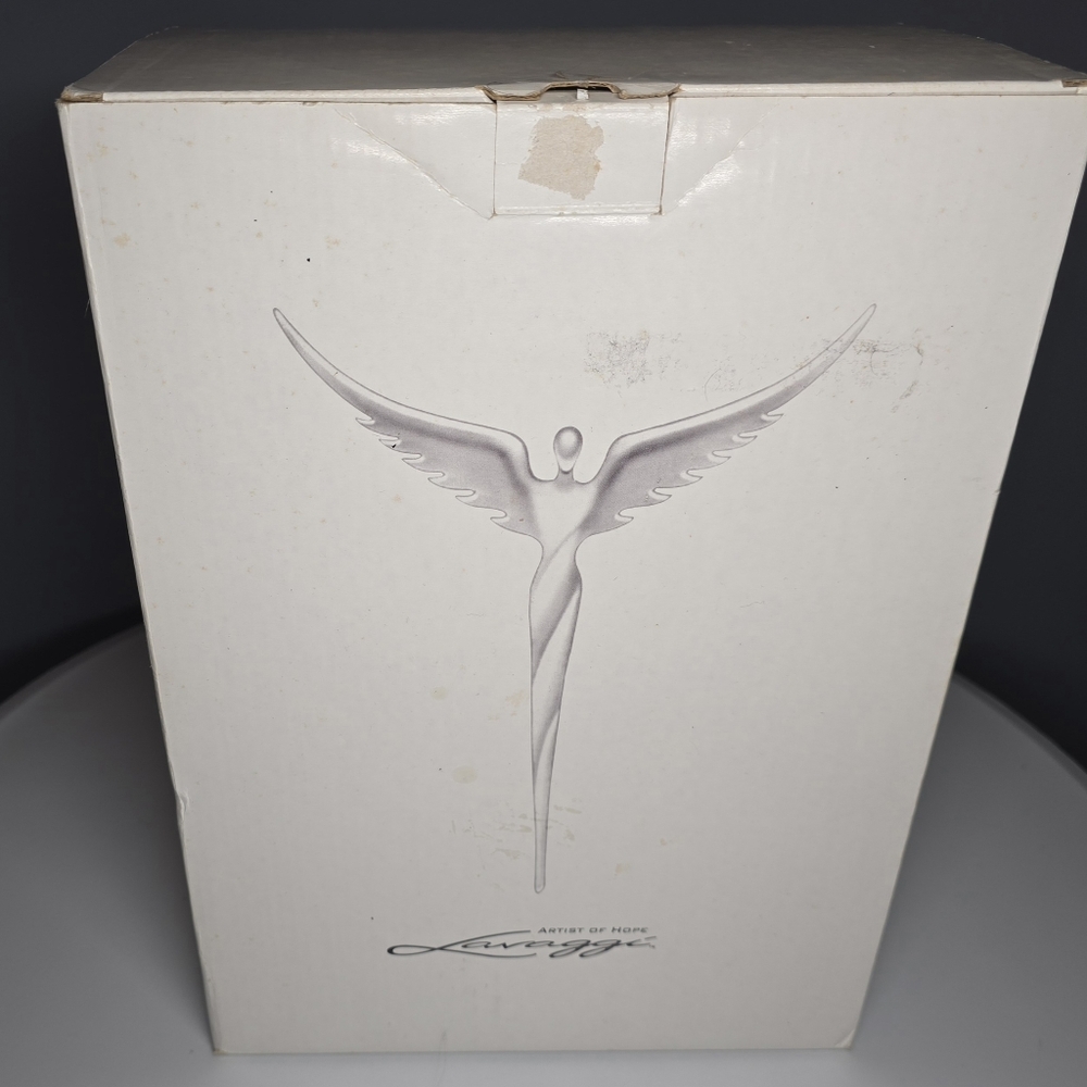Lavaggi "Artist of Hope" Frosted Lucite Soaring Angel Figurine/Statue-faith,hope